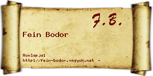 Fein Bodor névjegykártya
